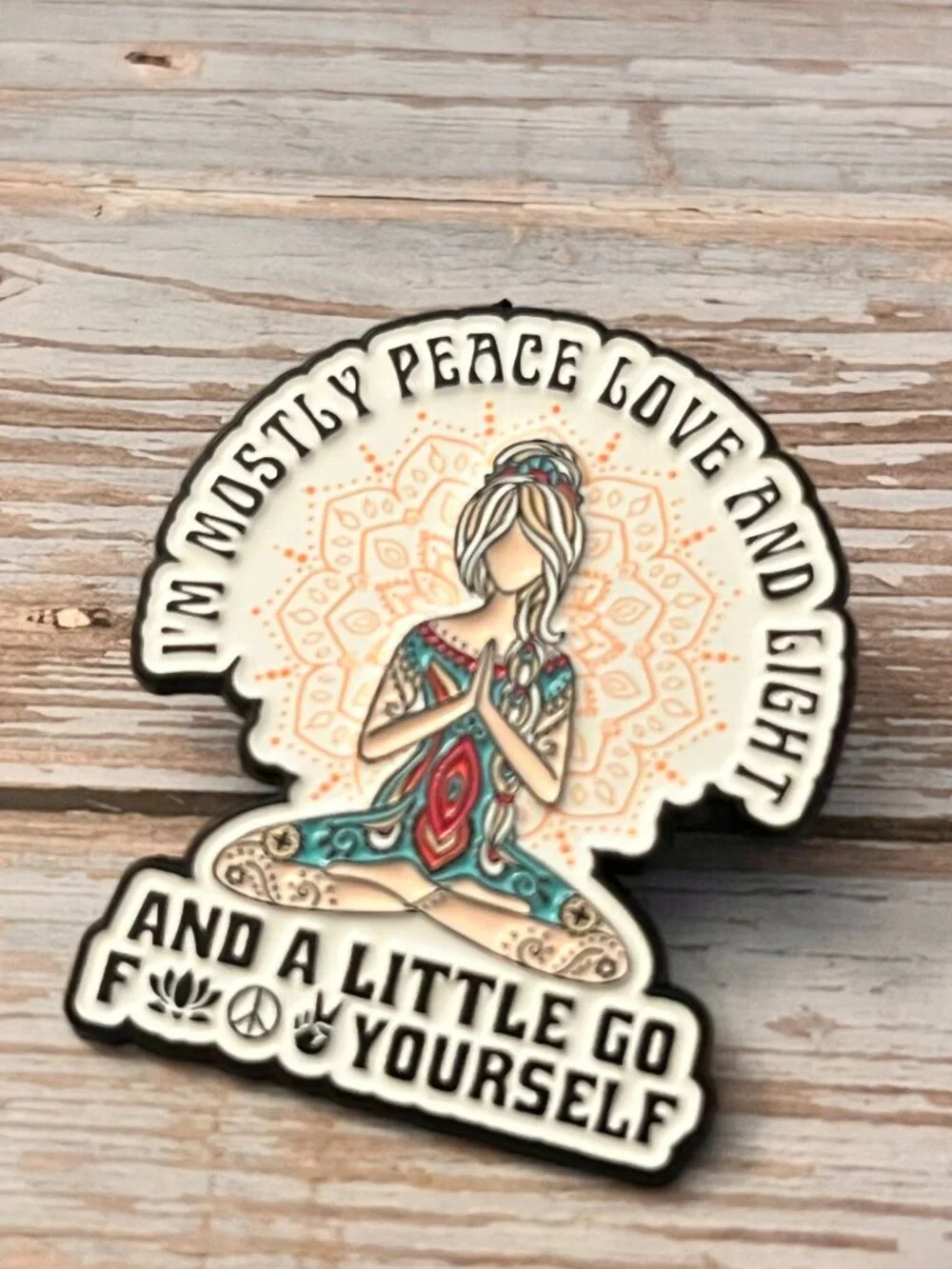Peace Love and Light... and a little GFY Collectible Enamel Pin NEW 754